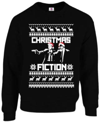 Black Mens Christmas Fiction Jumper