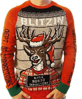 Blitzin Arrested Reindeer Christmas Jumper
