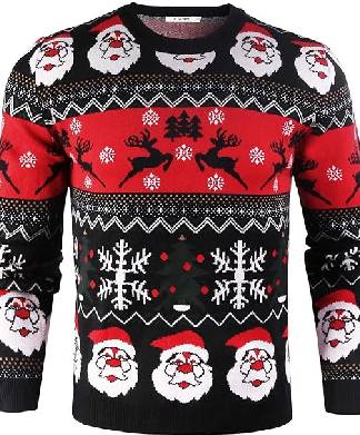 Classy Santa Black Red Christmas Jumper