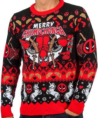 Deadpool Upside Down Merry Chimichanga Jumper