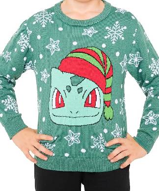 Kids Green Pokemon Christmas Jumper
