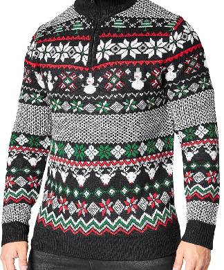Warm Zip Neck Classy Snowman Jumper