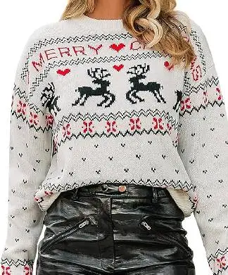 White Merry Christmas Reindeer Jumper