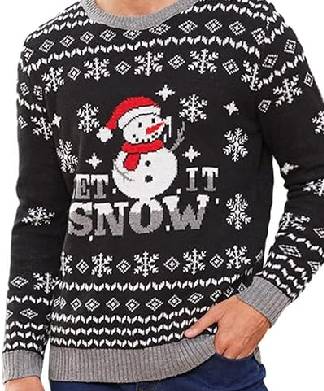 Let It Snow Mens Snowman Xmas Jumper