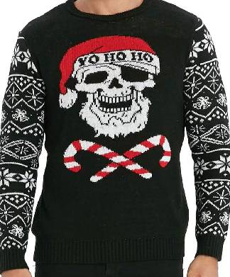 Smiling Skull HO HO HO Christmas Jumper